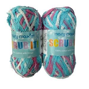 Mary Maxim Scrub It Color Spring 1505 Cotton 1.75 oz 76 Yards Lot of 2